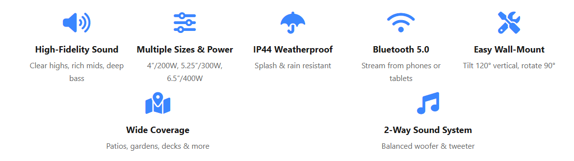 Outdoor Speaker Features