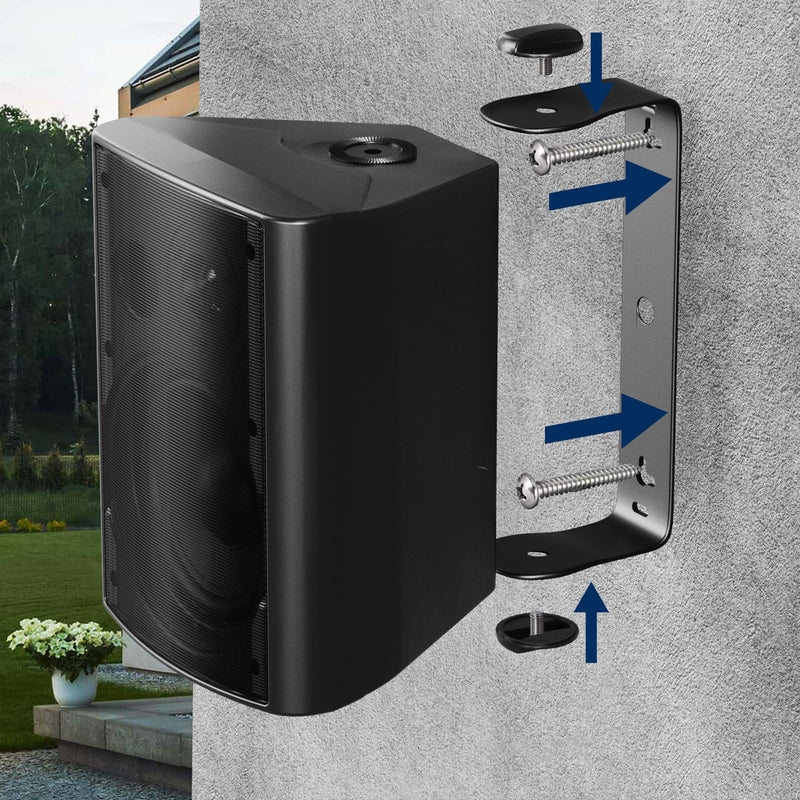Weatherproof outdoor speaker bracket